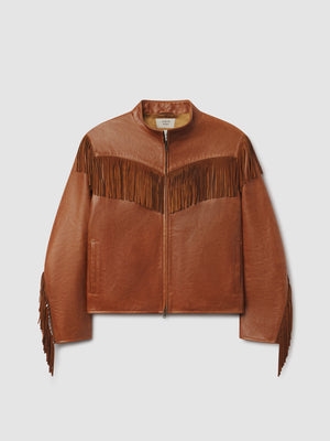 Leather Fringed Western Cafe Racer