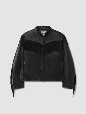Leather Fringed Western Cafe Racer