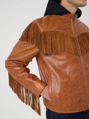 Leather Fringed Western Cafe Racer
