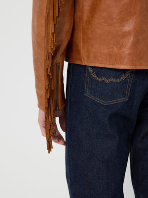 Leather Fringed Western Cafe Racer