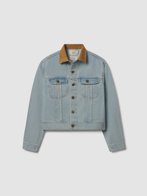 Leather Edge Standard Denim Jacket