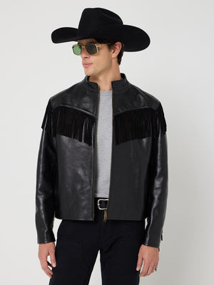 Leather Fringed Western Cafe Racer