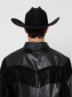 Leather Fringed Western Cafe Racer