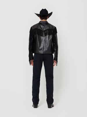 Leather Fringed Western Cafe Racer