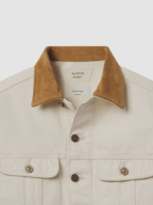 Leather Edge Standard Denim Jacket